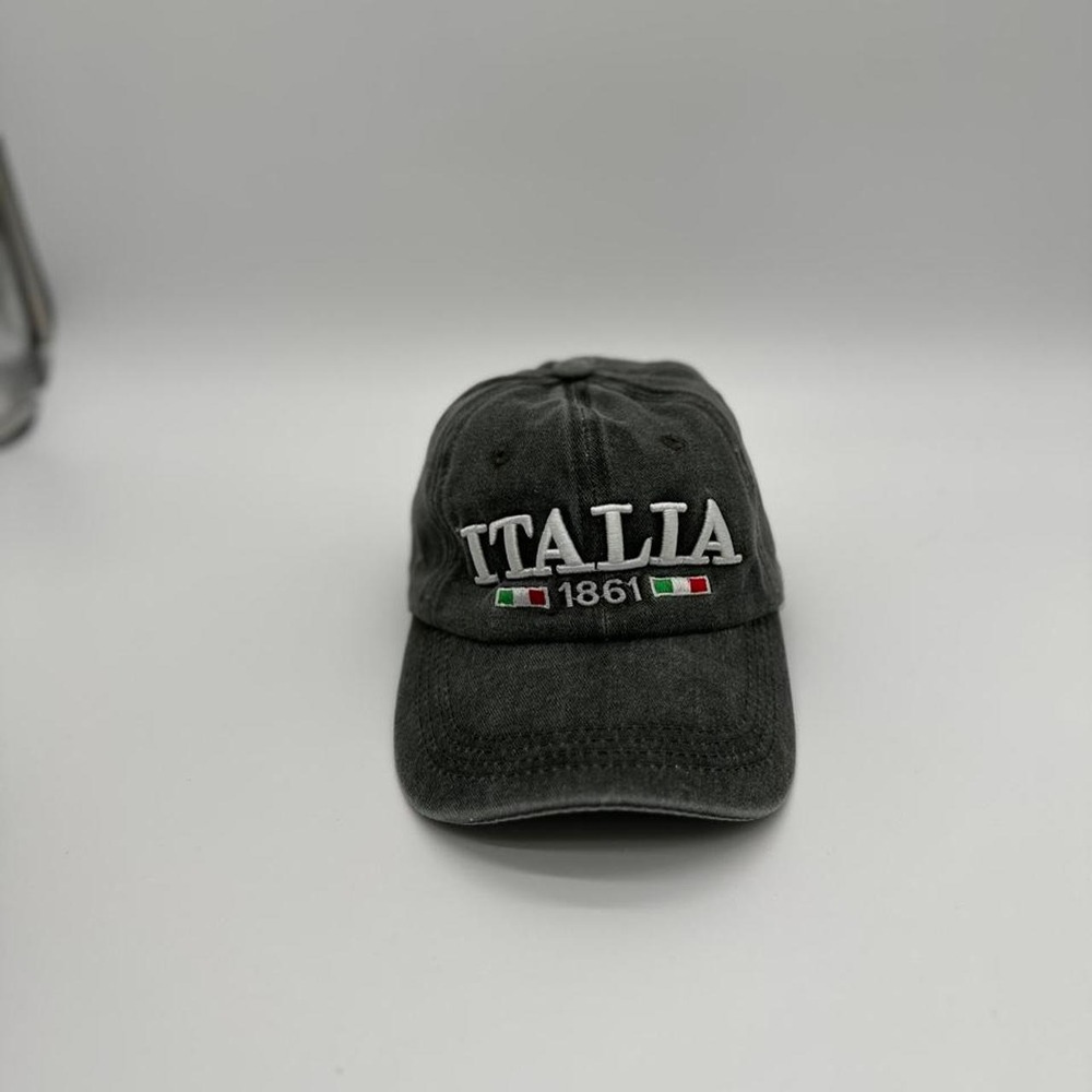 Black Italia 1861 baseball cap with embroidered logo